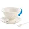 Theekopje met schotel en lepel I-WARES lichtblauw, Seletti