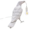Tafellamp BIRD WAITING 33 cm, wit, Seletti