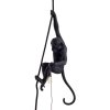Hanglamp HANGING MONKEY 76,5 cm, met touw, zwart, Seletti