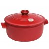 Lage braadpan 4 l, met deksel, bordeauxrood, Emile Henry