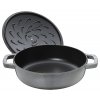 Lage braadpan 24 cm, sluitend deksel, kersen, gietijzer, Staub
