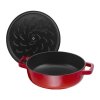 Lage braadpan 24 cm, sluitend deksel, kersen, gietijzer, Staub