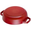 Lage braadpan 24 cm, sluitend deksel, kersen, gietijzer, Staub
