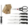 Messenblokset FOUR STAR, 7-delig, met slijpstaaf en schaar, Zwilling