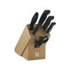 Messenblokset FOUR STAR, 7-delig, met slijpstaaf en schaar, Zwilling