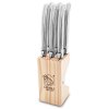 Steakmes (set) PREMIUM, 6 stuks, met messenblok, roestvrij staal, Laguiole