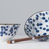 Opdienchaal DAISY PATTERN ON WHITE 400 ml, set van 2 stuks, met eetstokjes, MIJ