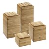 Keukenopbergdozen, 4 stuks, met 2 messenblokken, bamboe, Zwilling