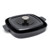 Grillpan IRON INDUCTION 24 cm, met deksel, grijs, WOLL