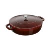 Lage braadpan 28 cm, gietijzer, grenadine, Staub