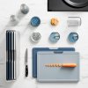 Snijplank (set) FOLIO4 L 60193, 4-delig, met houder, blauw, kunststof, Joseph Joseph