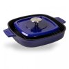 Grillpan IRON IND 24 cm, met deksel, blauw, WOLL