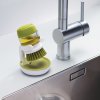 Afwasborstel met zeepdispenser PALM SCRUB, grijs, Joseph Joseph