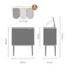 Touch prullenbak TOUCH BIN 3 x 11 l, champagne, Brabantia
