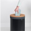 Wasmand 35 l, met kurken deksel, zwart, Brabantia