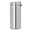 Touch prullenbak TOUCH BIN NEW 30 l, vingerafdrukbestendig, mat staal, Brabantia