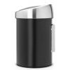 Touch prullenbak TOUCH BIN 3 l, zwart, Brabantia