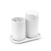 Zeepdispenser en tandenborstelbeker (set), wit, Brabantia