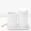 Zeepdispenser en tandenborstelbeker (set), wit, Brabantia