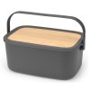 Broodtrommel met snijplank 39,5 cm, grijs, Brabantia