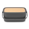 Broodtrommel met snijplank 39,5 cm, grijs, Brabantia