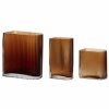 Vaas ELEMENTS, set van 3 stuks, amber, glas, Hübsch