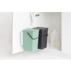 Inbouwprullenbak SORT & GO 2 x 16 l, grijs/groen, Brabantia