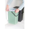Inbouwprullenbak SORT & GO 2 x 16 l, grijs/groen, Brabantia