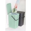 Inbouwprullenbak SORT & GO 2 x 16 l, grijs/groen, Brabantia