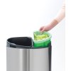 Touch prullenbak TOUCH BIN NEW 23 + 10 l, mat staal, Brabantia