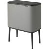 Touch prullenbak BO TOUCH BIN 3 x 11 l, mineraalgrijs, Brabantia
