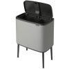 Touch prullenbak BO TOUCH BIN 3 x 11 l, mineraalgrijs, Brabantia