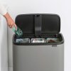 Touch prullenbak BO TOUCH BIN 3 x 11 l, mineraalgrijs, Brabantia