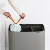 Touch prullenbak BO TOUCH BIN 3 x 11 l, mineraalgrijs, Brabantia