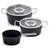 Pannenset ADAMANT, 3-delig, zwart, aluminium, Fissler