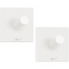 Handdoekhaakje 4 cm, set van 2, wit, roestvrij staal, Zack