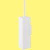 Toiletborstel met houder CARVO 42 cm, wandbevestiging, wit, roestvrij staal, Zack