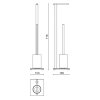 Toiletbutler CARVO 72 cm, zwart, roestvrij staal, Zack