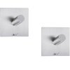 Handdoekhaakje 4 cm, set van 2, mat, roestvrij staal, Zack