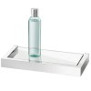 Badkamerplank LINEA 26 cm, gepolijst, roestvrij staal/glas, Zack