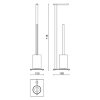 Toiletbutler CARVO 72 cm, mat, roestvrij staal, Zack