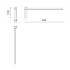Handdoekenrek CARVO 44 cm, zwart, roestvrij staal, Zack