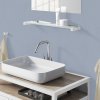 Badkamerplank CARVO 66 cm, wit, roestvrij staal/glas, Zack