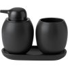 Tandenborstelbeker FJORD 10 cm, zwart, keramiek, Stelton