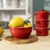 Eetkom 400 ml, rood, keramiek, Staub