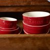 Eetkom 700 ml, rood, keramiek, Staub