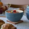 Eetkom (set) 700 ml, 4-delig, turkoois, keramiek, Staub