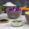 Eetkom 400 ml, set van 4, grijs, keramiek, Staub