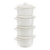 Cocotte (set) 10 cm, 4-delig, ivoor, keramiek, Staub