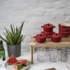Cocotte (set) 10 cm, set van 4, rood, keramiek, Staub